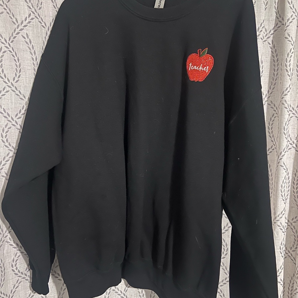 Black Sweatshirt with Apple Patch